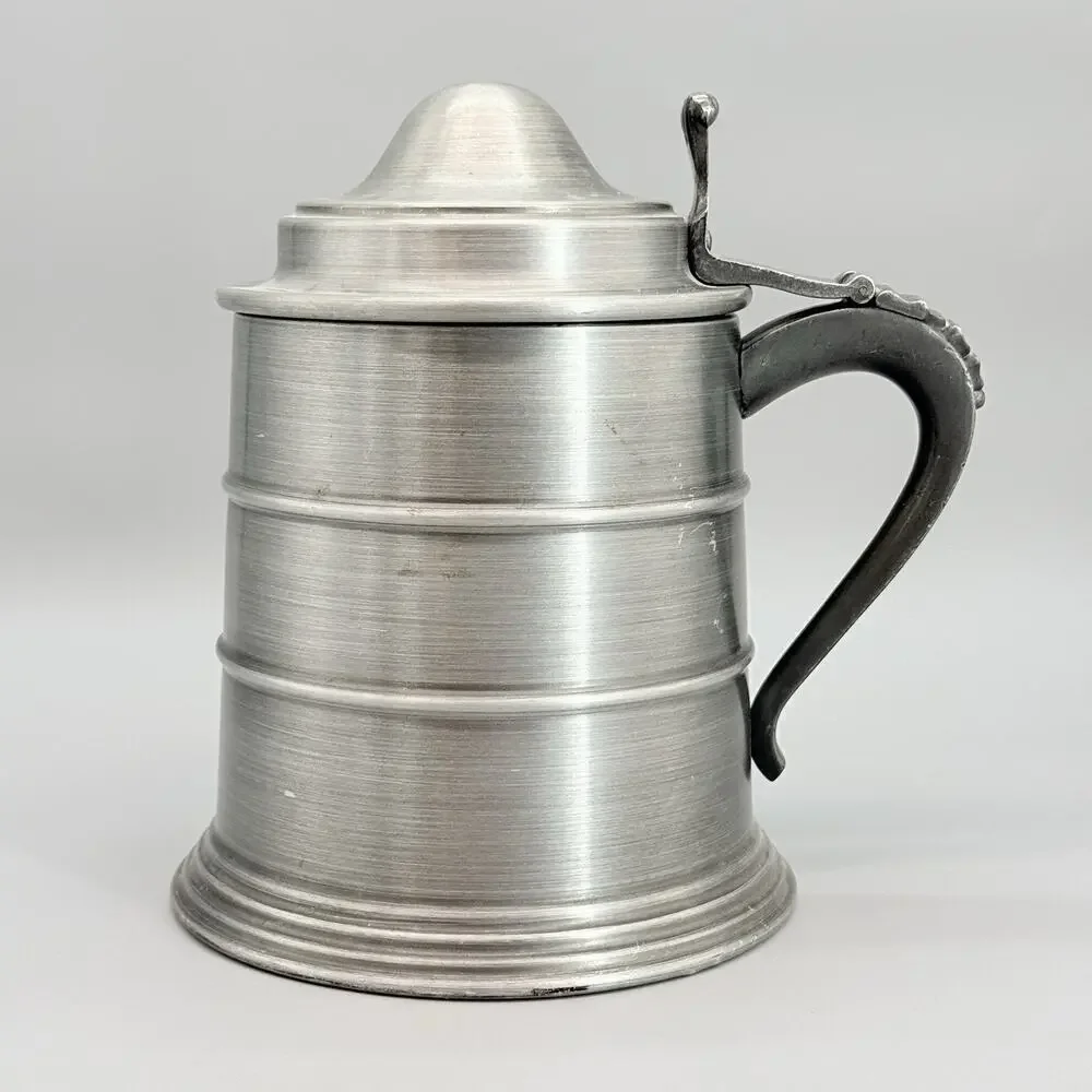 Seymour Mann Imports Pewtertone Pewter Ice Bucket Stein Italy Vintage Lined